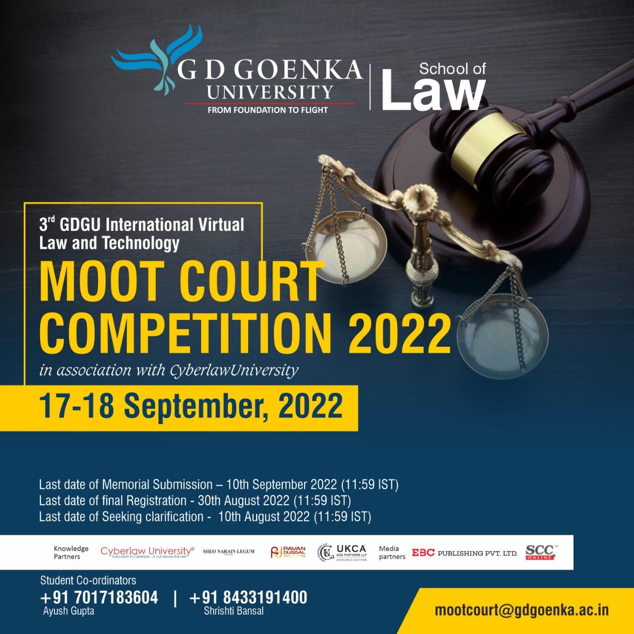 3rd GD Goenka International Virtual Law And Technology Moot Court ...